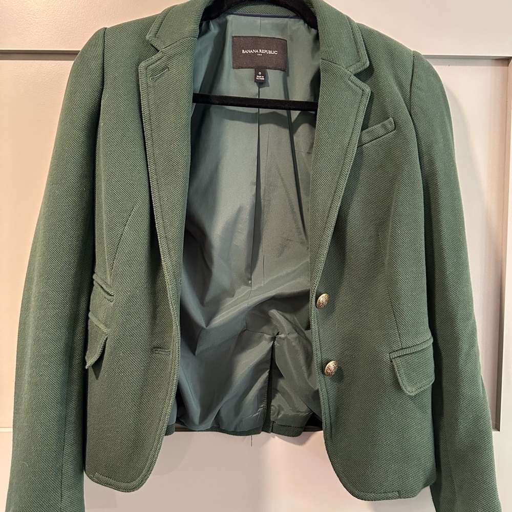 Banana Republic Women's Forest Green Tailored Blazer